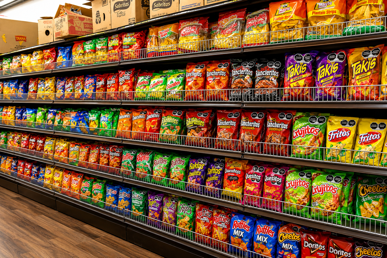 Vibrant Supermarket Snack Aisle